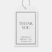 Eleganter Minimalistischer Black & White Bridal Te Geschenkanhänger (Rückseite)