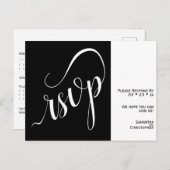 Eleganter Minimalistischer Black & White Wedding R Postkarte (Vorne/Hinten)