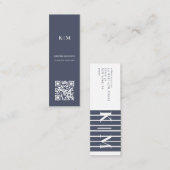 Eleganter Minimalistischer Blue Qr-Code - Innenarc Mini Visitenkarte (Vorne/Hinten)