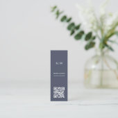 Eleganter Minimalistischer Blue Qr-Code - Innenarc Mini Visitenkarte (Stehend Vorderseite)