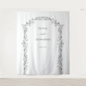 Eleganter Minimalistischer Blumenstrauß Wandteppich (Vorderseite)