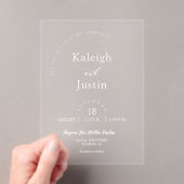 Eleganter Minimalistischer Boho Arch Wedding White Acryleinladungen (Insitu (Handheld))