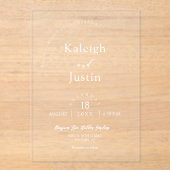 Eleganter Minimalistischer Boho Arch Wedding White Acryleinladungen (Vorderseite)