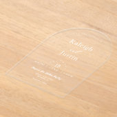 Eleganter Minimalistischer Boho Arch Wedding White Acryleinladungen (Ablage )