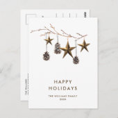Eleganter Minimalistischer Boho Weihnachtsgruß Postkarte (Vorne/Hinten)