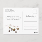 Eleganter Minimalistischer Boho Weihnachtsgruß Postkarte (Rückseite)
