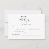 Eleganter Minimalistischer Calligrafy White Weddin RSVP Karte (Vorderseite)