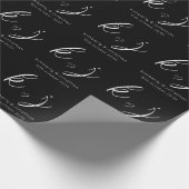 Eleganter Minimalistischer Crossing Monogram Black Geschenkpapier (Ecke)