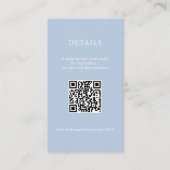 Eleganter Minimalistischer Dusty Blue Details QR C Begleitkarte (Vorderseite)
