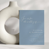 Eleganter Minimalistischer Dusty Blue Script Weddi Einladung