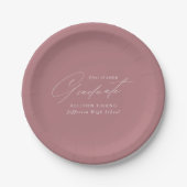 Eleganter Minimalistischer Dusty Rose Abschluss Pappteller (Vorderseite)