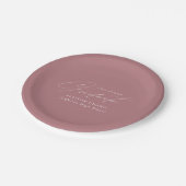 Eleganter Minimalistischer Dusty Rose Abschluss Pappteller (Schrägansicht)