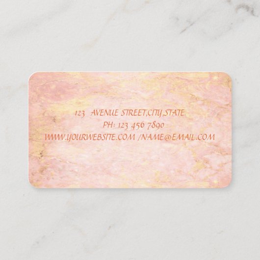 Eleganter Minimalistischer, einfacher Rose-Marmor Visitenkarte (Rückseite)