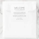 Eleganter Minimalistischer Empfang in unserer Hoch Quadratischer Aufkleber (Tasche)