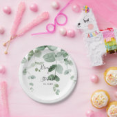 Eleganter Minimalistischer Eukalyptus Wedding Cake Pappteller (Party)