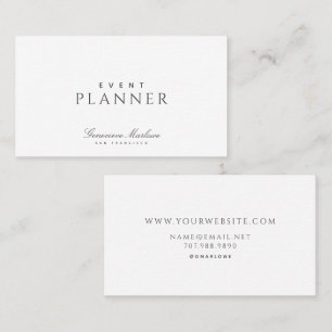 Eleganter minimalistischer Eventplaner Visitenkarte