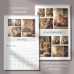 Eleganter minimalistischer Familienfoto-Kalender 2 Kalender