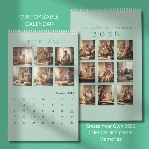 Eleganter minimalistischer Familienfoto-Kalender 2 Kalender