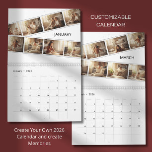 Eleganter minimalistischer Familienfoto-Kalender 2 Kalender