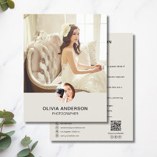Eleganter minimalistischer Foto-QR-Hochzeitsfotogr Flyer