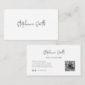 Eleganter Minimalistischer Fotograf Luxe Modern Wh Visitenkarte (Vorne/Hinten)
