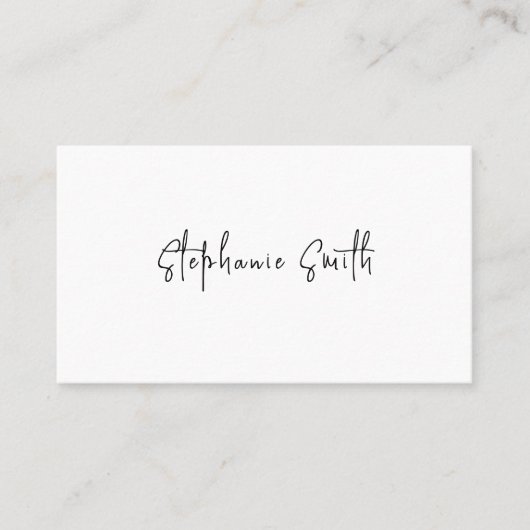 Eleganter Minimalistischer Fotograf Luxe Modern Wh Visitenkarte (Vorderseite)