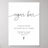 Eleganter Minimalistischer Gefallen Cigar Bar Wedd Poster (Vorne)