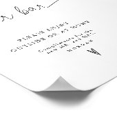 Eleganter Minimalistischer Gefallen Cigar Bar Wedd Poster (Ecke)