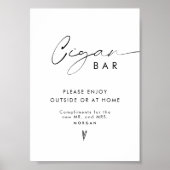 Eleganter Minimalistischer Gefallen Cigar Bar Wedd Poster (Vorne)