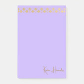 Eleganter Minimalistischer Goldakzent Lavender Post-it Klebezettel (Vorderseite)