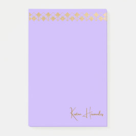 Eleganter Minimalistischer Goldakzent Lavender Post-it Klebezettel