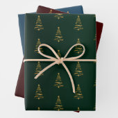 Eleganter Minimalistischer Goldbaum Weihnachten Geschenkpapier Set (Beispiel)