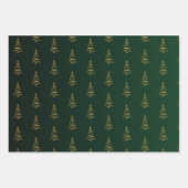 Eleganter Minimalistischer Goldbaum Weihnachten Geschenkpapier Set (Vorderseite)