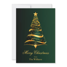 Eleganter Minimalistischer Goldbaum Weihnachtsgrüß