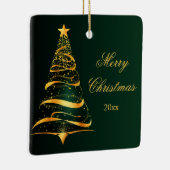 Eleganter Minimalistischer Goldener Baum Frohe Wei Keramikornament (Rechts)