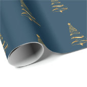 Eleganter Minimalistischer goldener Baum Weihnacht Geschenkpapier (Rolleneckpunkt)