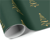 Eleganter Minimalistischer goldener Baum Weihnacht Geschenkpapier (Rolleneckpunkt)