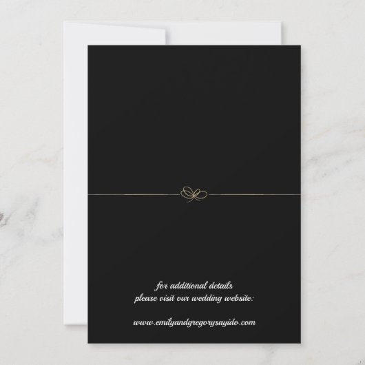 Eleganter minimalistischer Goldring Save The Date (Rückseite)