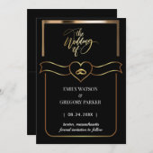 Eleganter minimalistischer Goldring Save The Date (Vorne/Hinten)