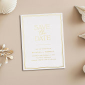 Eleganter Minimalistischer Goldschmied Save the Da Folie Einladungspostkarte