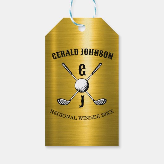 Eleganter Minimalistischer Golf Monogr... Geschenkanhänger (Rückseite)