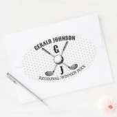 Eleganter Minimalistischer Golf Monogr... Ovaler Aufkleber (Umschlag)