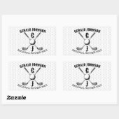 Eleganter Minimalistischer Golf Monogr... Rechteckiger Aufkleber (Blatt)