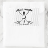 Eleganter Minimalistischer Golf Monogr... Rechteckiger Aufkleber (Tasche)