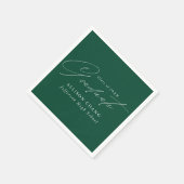 Eleganter Minimalistischer grüner Abschluss Serviette (Ecke)