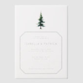 Eleganter minimalistischer grüner Baum Pergament Einladungen (Vorderseite)