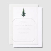 Eleganter minimalistischer grüner Baum Pergament Einladungen (Versetzt)
