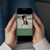 Eleganter Minimalistischer Grüner Foto Abschluss Ankündigung