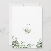 Eleganter minimalistischer grüner Gold-Eukalyptus  Einladung (Rückseite)