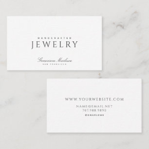 Eleganter minimalistischer handgefertigter Schmuck Visitenkarte